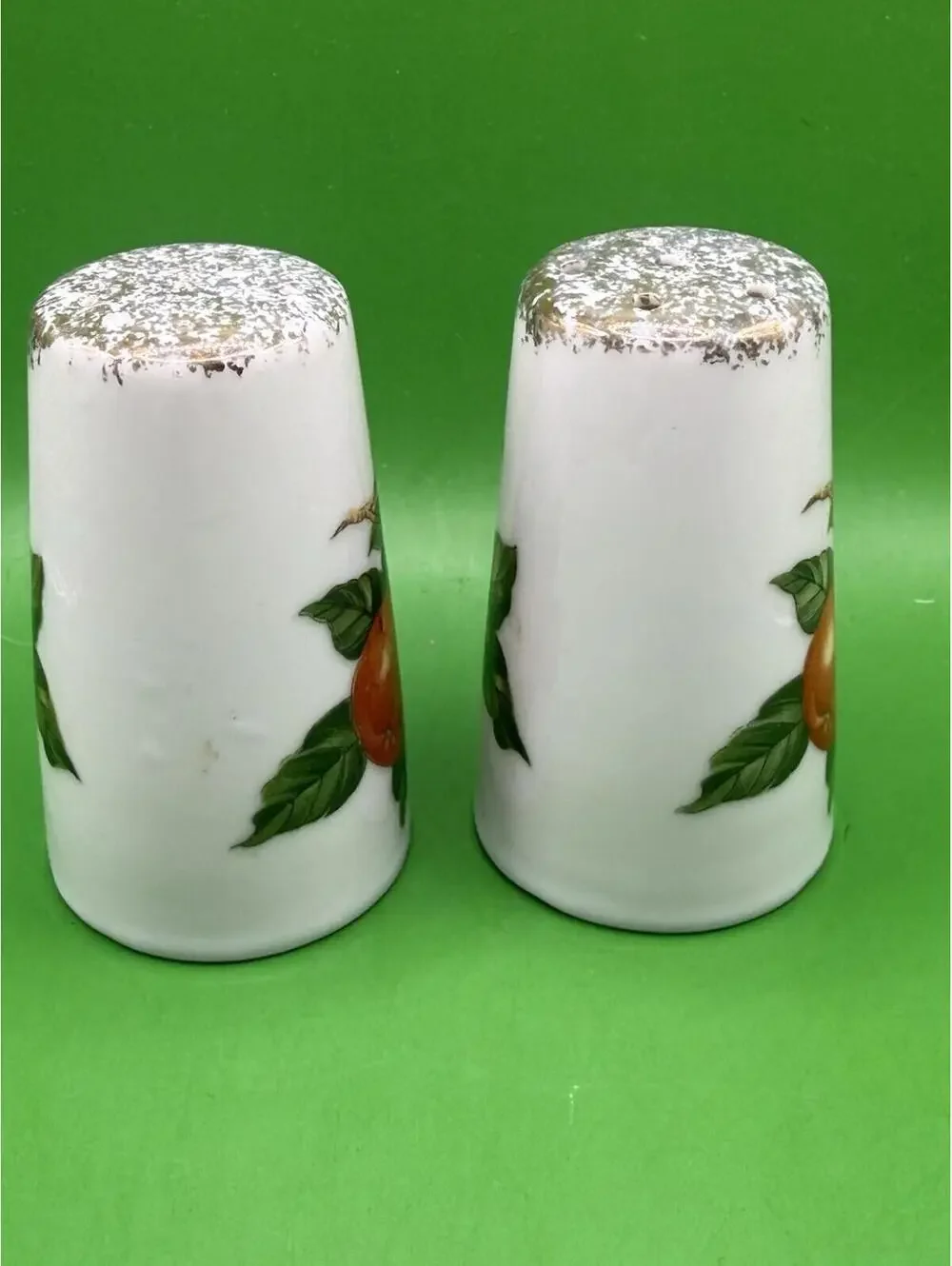 Vintage Florida Orange Ceramic Salt‎ Pepper Shakers Time's Tin Cup Japan